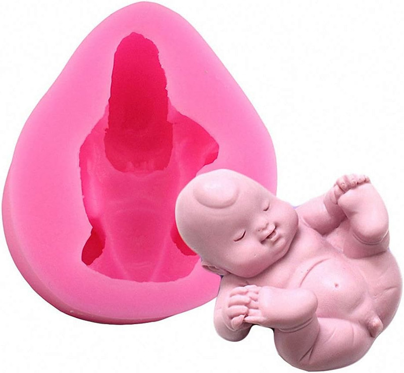 4Pcs/Set 3D Cute Newborn Sleeping Baby Silicone Molds for Fondant Chocolate Cand gallery