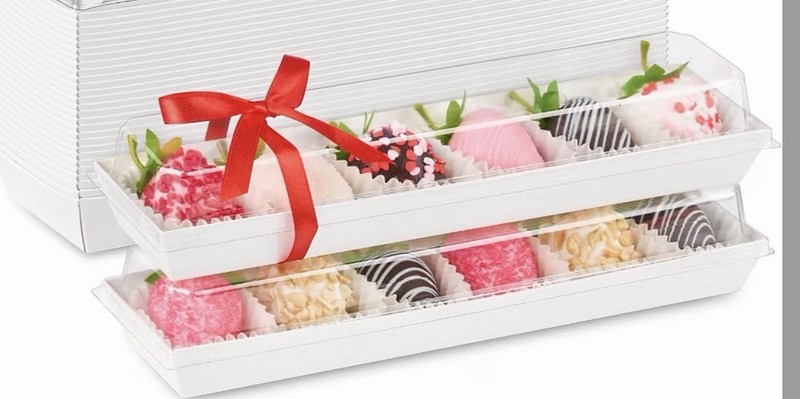 White Rectangular Cookie & Pastry Box, Cardboard Disposable Window Lid 20 Count