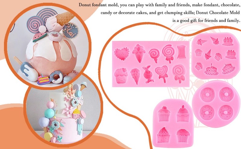 ZiXiang Ice Cream Cones Silicone Molds Donut Fondant Mold Lollipop Candy Mold gallery