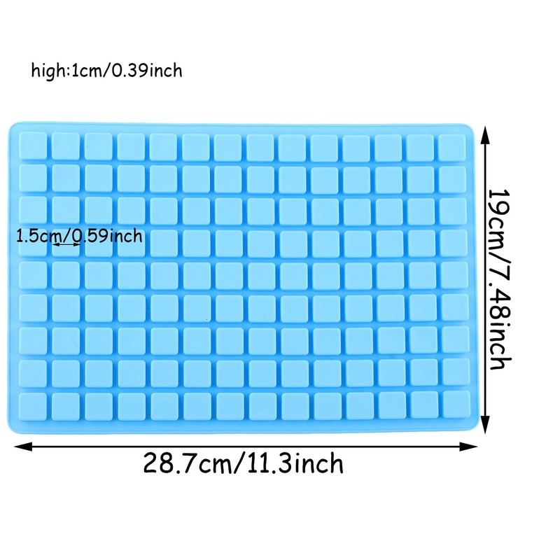 2 Pack 126 Cavity Silicone Candy Mold Mini Square Chocolate Gummy Mold Set gallery
