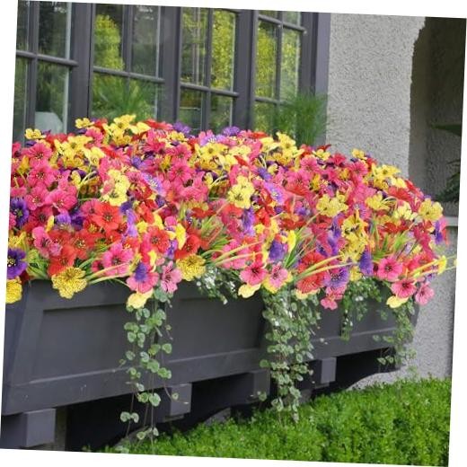 16 Bundles Summer Artificial Flowers Bundies Bulk UV Fake A – Mix Colors
