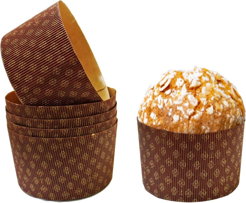 Deluxe Heavy Corrugated Gold and Brown Design Paper Large Panettone Paper Mol…