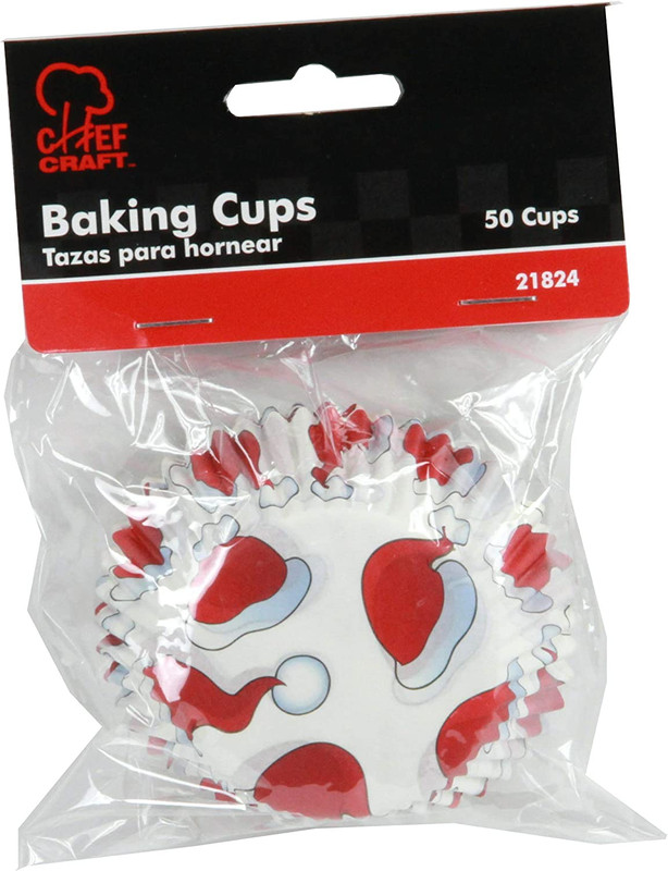 Paper Patterned Cupcake Liners, 50 Count, White/Red gallery