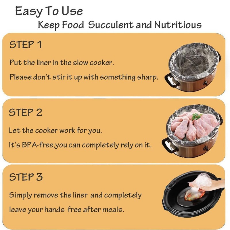 FASOZUKA Slow Cooker Liners 80×Cooking Bags Small Size Disposable Pot Liner gallery