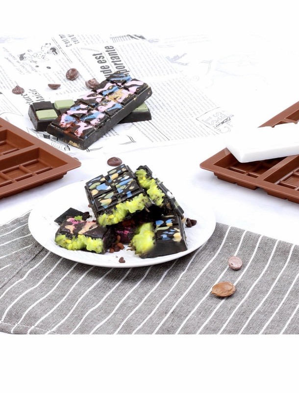 2pcs Chocolate Bar Mold,Non-Stick Chocolate Molds 100% Food Grade Silicone Deep gallery