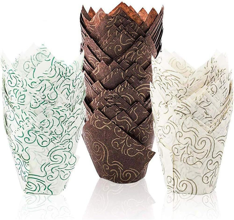 150Pcs/Pack Cake Mold Muffin Cupcake Paper Cups Tulip Cup Cakes Paper Cases Oilp