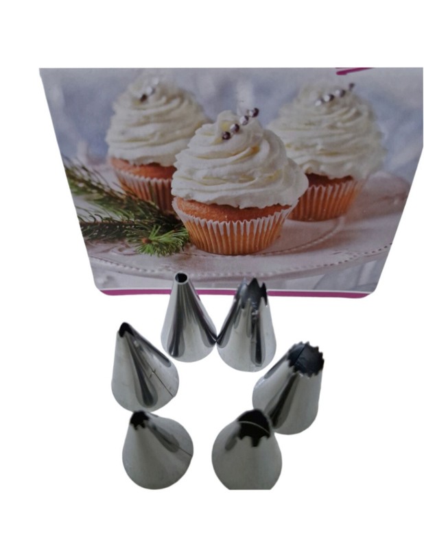 6 Pcs – Cake Nozzle Tip Various Types Decorating Icing Piping DIY