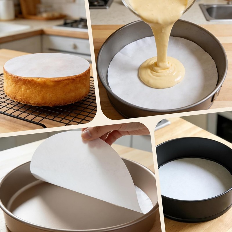 200PCS Parchment Paper Rounds 9 Inch White Cake Pan Liners Non-Stick Parchment gallery