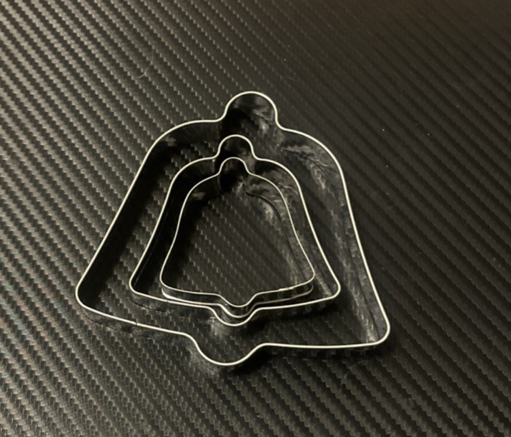 New Anthropologie Set of 3 Christmas Bell Cookie Cutters- Silver gallery