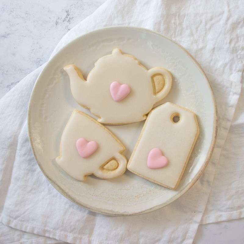 Set of 3 Tea Party cookie cutters (Designs: Teapot, Teacup and Tea Bag), 3 pi... gallery