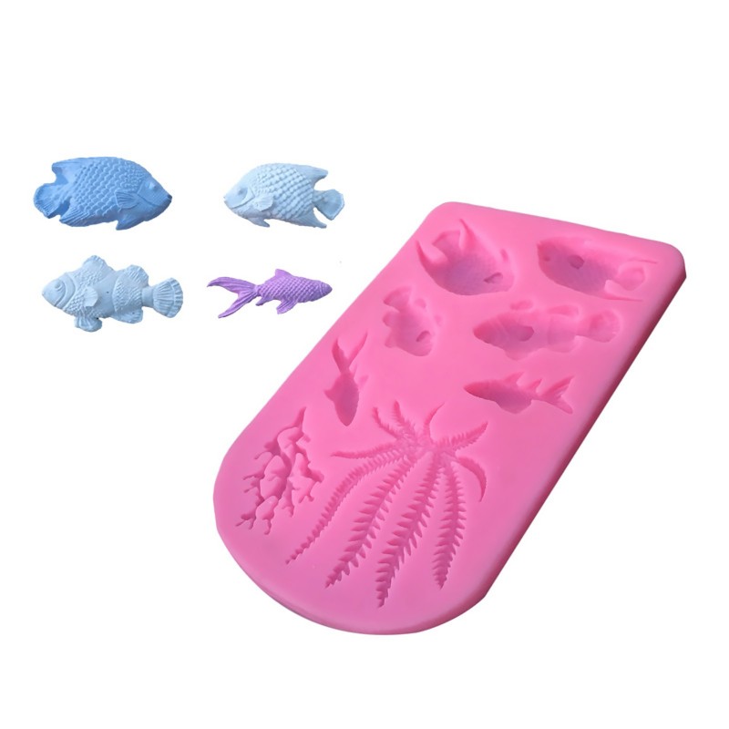 DIY Fish Coral Silicone Fondant Mold Beach Sea Cake Chocolate Icing Mould Decor gallery