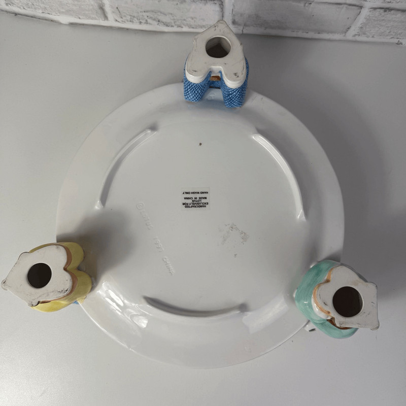 Vintage Lotus Chubbies Let's Eat Cake Ceramic Cake Stand gallery