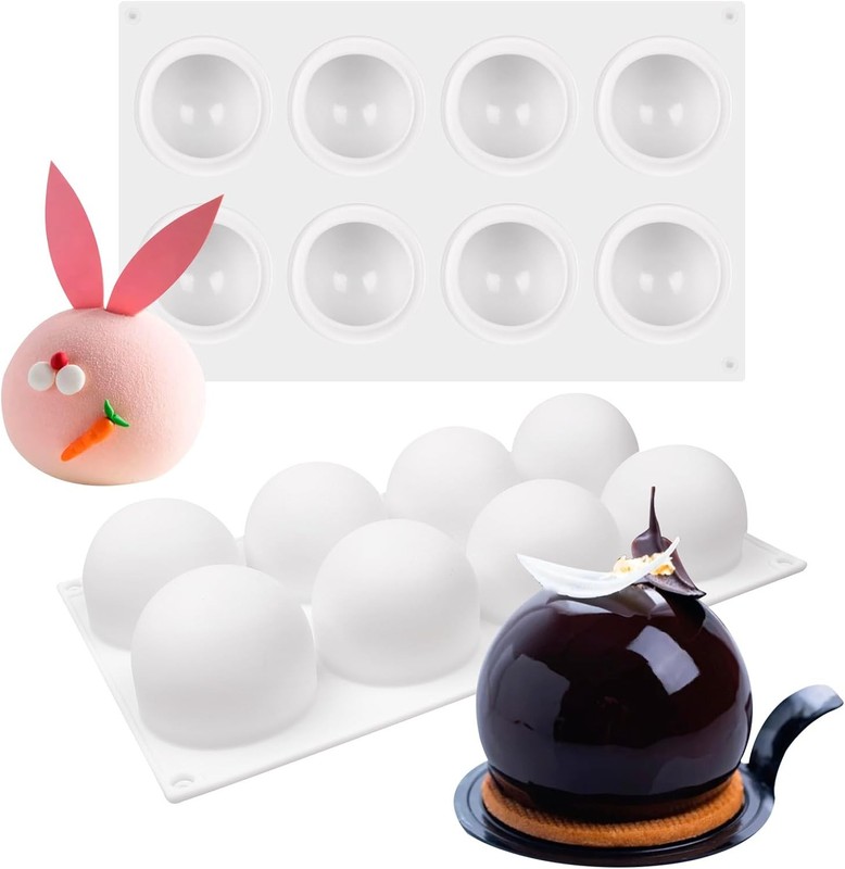 Sphere Silicone Cake Mold, 3D Ball Mousse Cake Molds for Baking, French Dessert