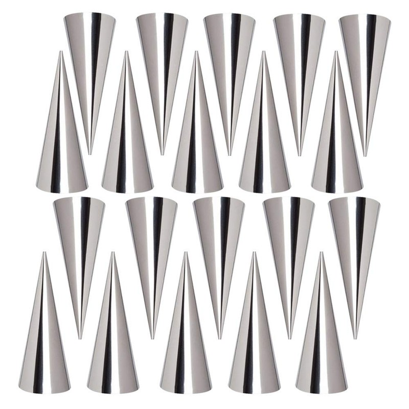Non-stick Cream Horn Molds Stainless Steel, FantasyDay 5 inch Large Size Cann…