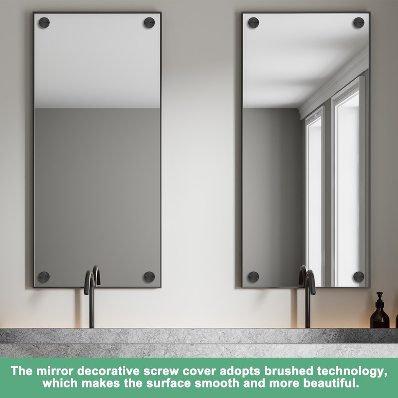 12-Pack Screw Covers, 0.86" Slide Decorative Mirror Screw Covers [Black] gallery