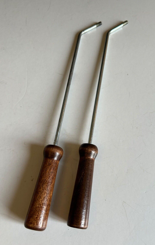 Rosette Cookie Pastry Iron Single Wooden Metal Pair of Handles gallery