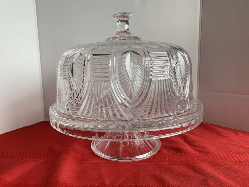Shannon by GODINGER Cake Stand w/Dome, Punch Bowl, Appetizer Plate 24% Crystal