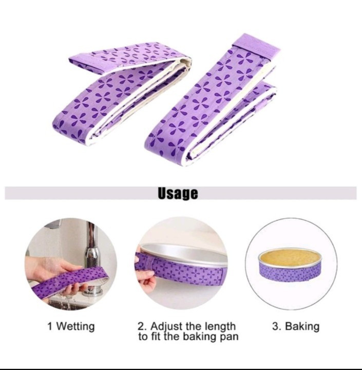 3 Pcs Cake Strips Reusable Bake Even Strips for Even Baking Cake Pans Straps gallery