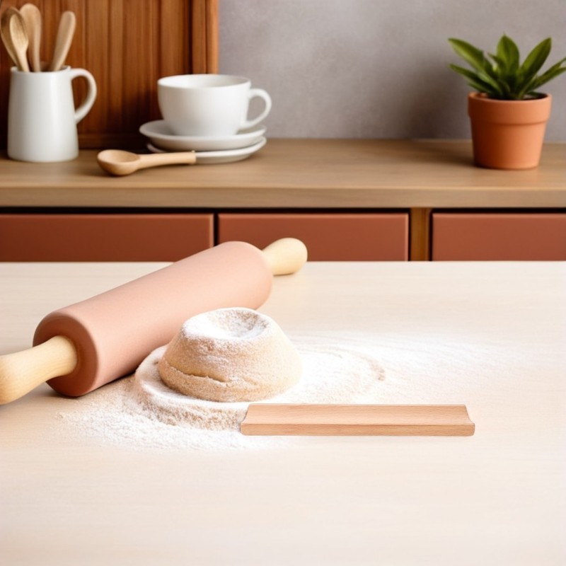 2 Pcs Rolling Pin Roller Holder Wood Cradle Baking Pastry Display Rack gallery