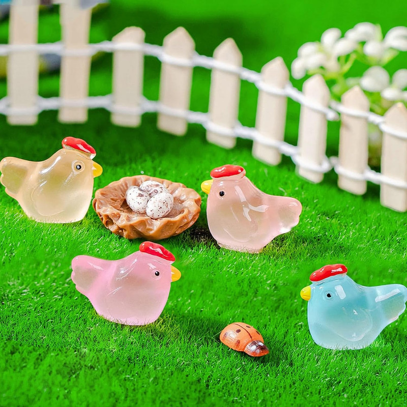 120 Pack Mini Resin Chicken, Cute Animals Miniature Figures, Colorful Tiny Ch... gallery