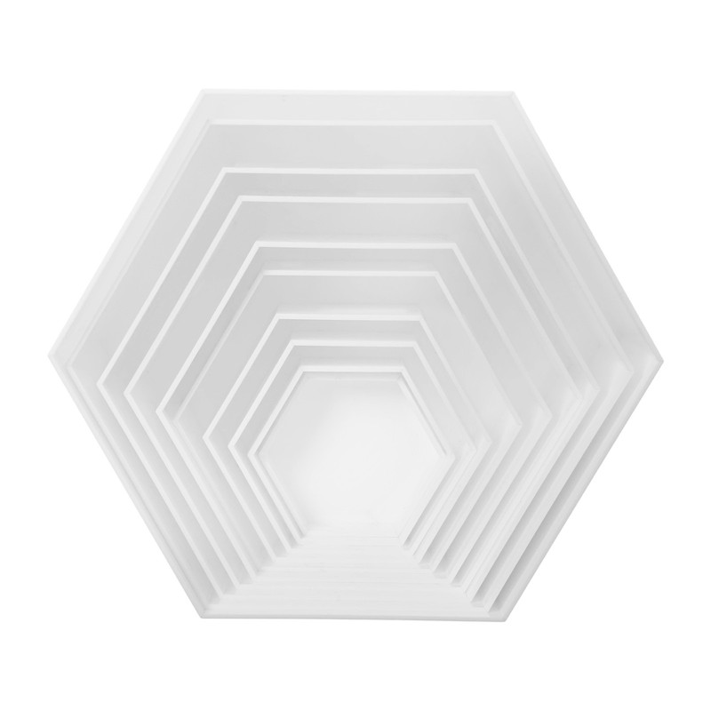 10PCS Buffet Risers Acrylic Hexagonal Catering Dessert Stands Food Decorative gallery