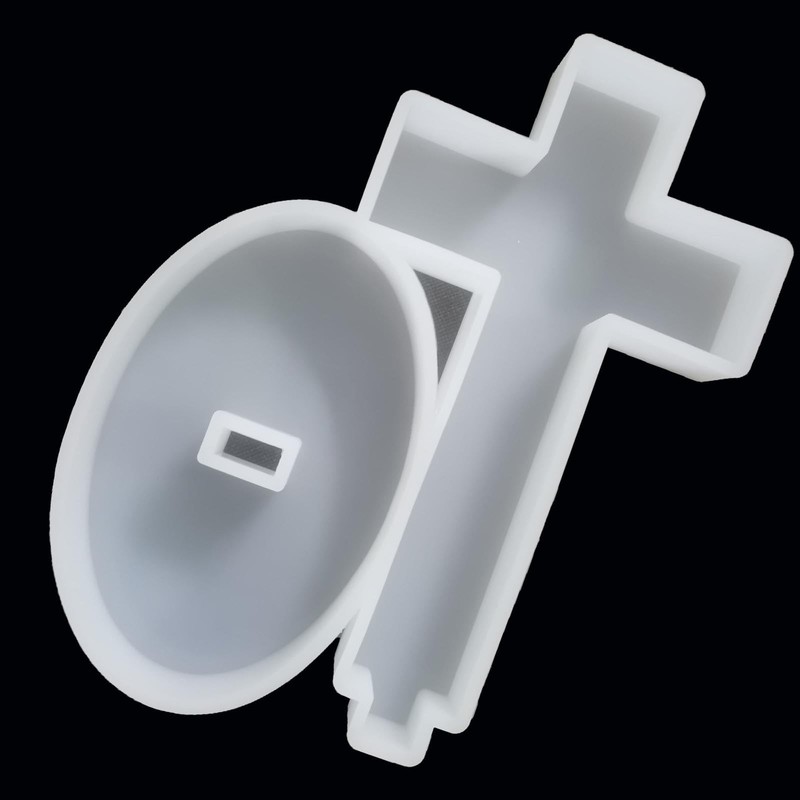 【300+ Design Optional】 Fuehbur Cross with Base Resin Silicone Medium, White