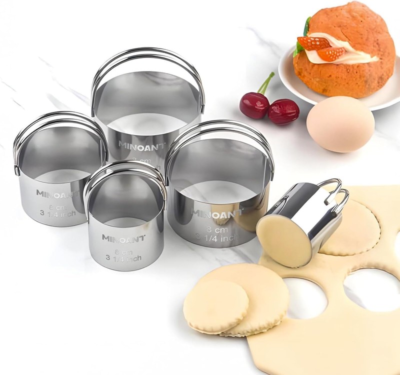 Cookie Cutter Set Donut Hole Circle Cutters Stainless Steel 5 Pieces/Set with gallery