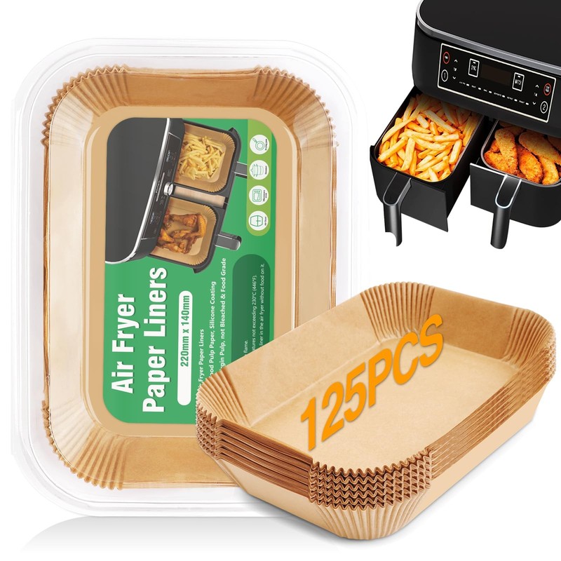 Air Fryer Disposable Paper Liner,125PCS Non-Stick Medium, Natural-125pcs