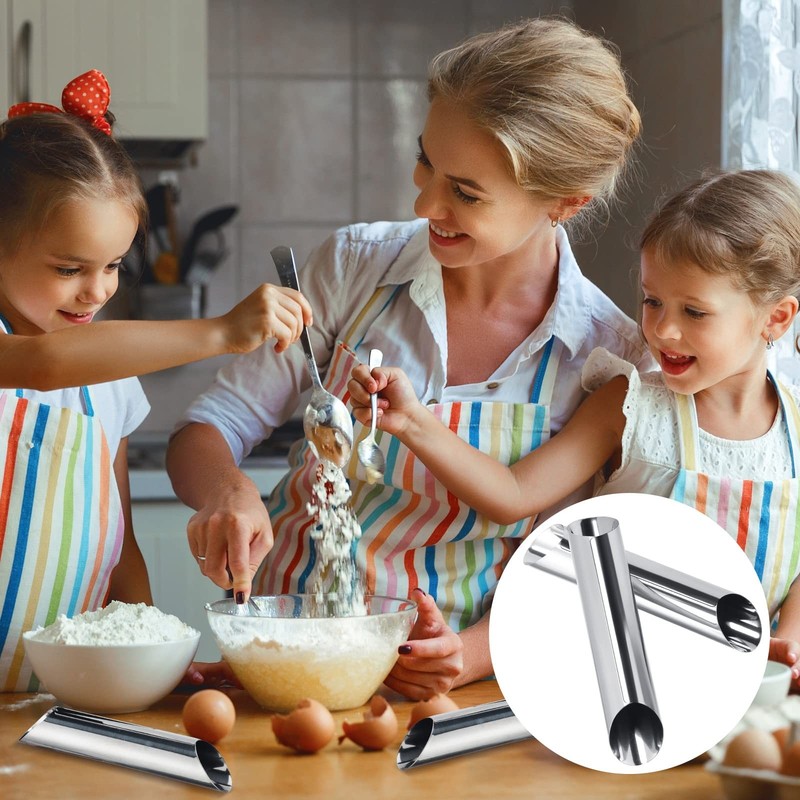 50 Pcs Cannoli Tubes Stainless Steel Cannoli Forms Cream Horn Molds Non Stick... gallery