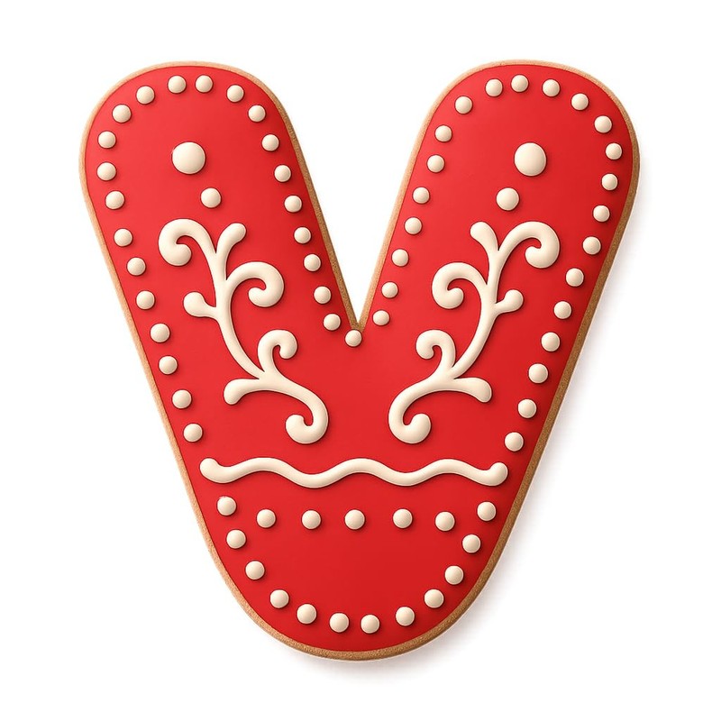 Bubble Style Letter 3" Classic V Cookie Cutter & Stamp, Fondant & Clay - 2.8x3" gallery