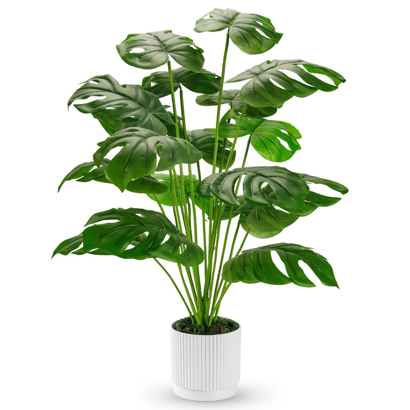 Der Rose 28 Fake Plants Large Artificial Monstera Faux Potted Plants Indoor