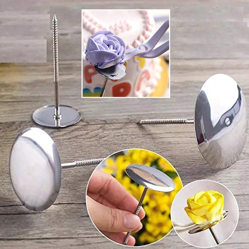 Cake Decorating Supplies Kit Tips Flower Nail Lifter Holder Icing Tool 17 PCS gallery
