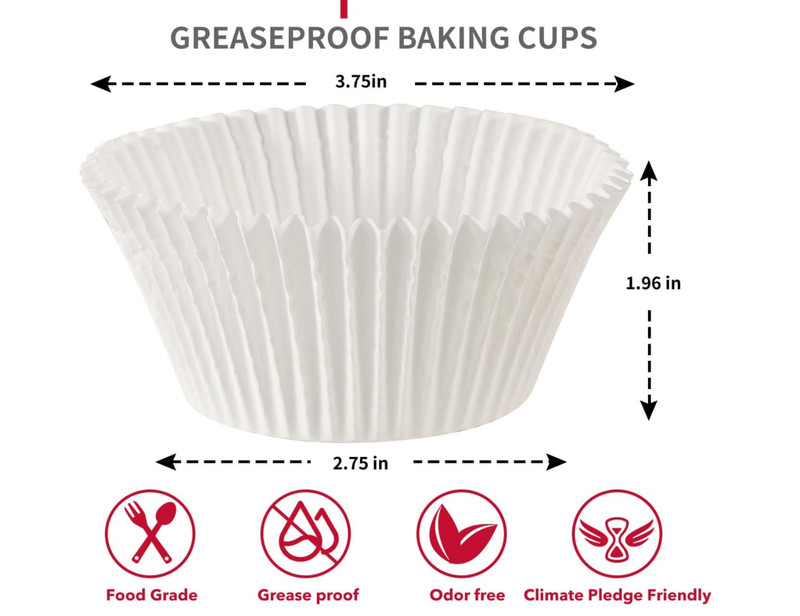 300 Pack Jumbo Cupcake Muffin Liners Greaseproof Large White Baking Cups gallery