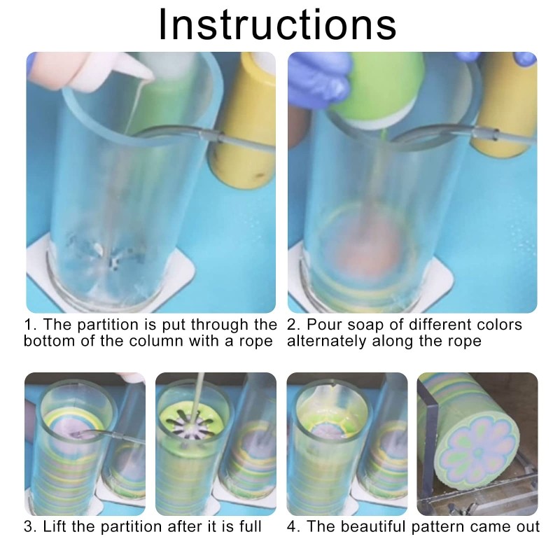 6 Styles 2.75in Round Soap Mold Tools Silicone Swirl Partition Flower Template gallery
