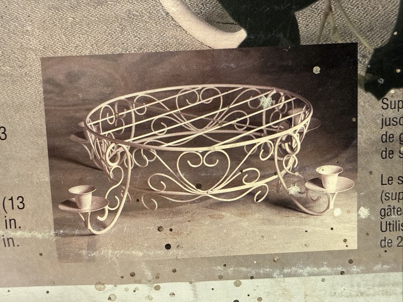 Wilton Candlelight Cake Stand 21.5” Diameter Scrollwork 1996 Original Box EUC gallery