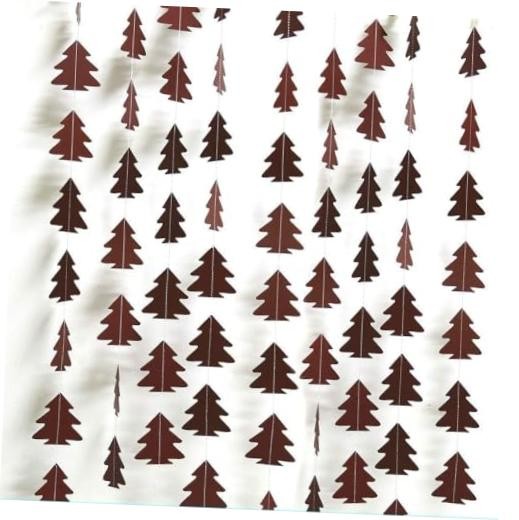 Sparkly Paper Christmas Tree Garland Kit for Home Party Decoration () Brown