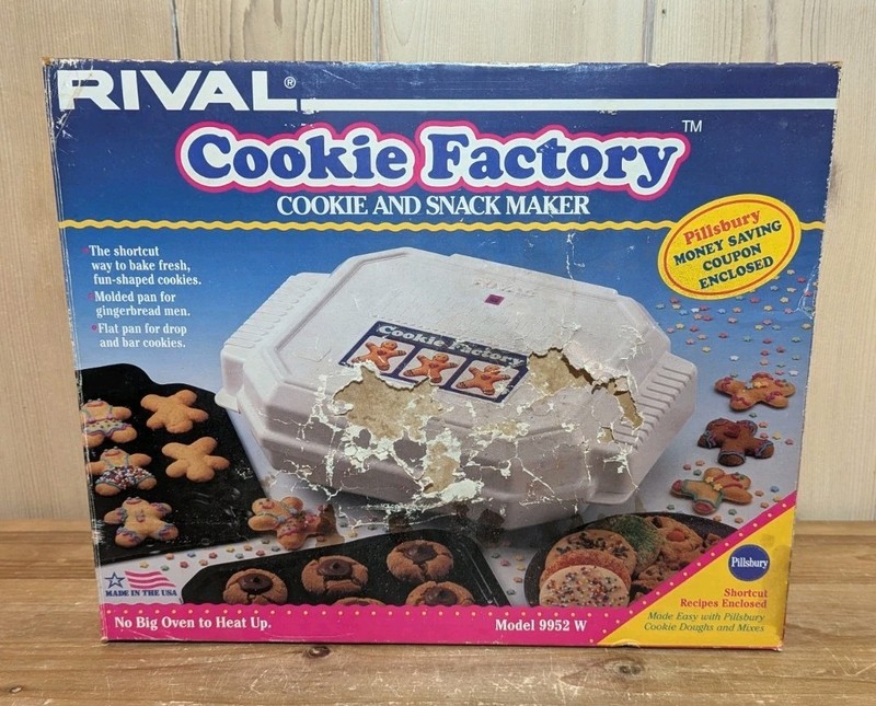 VTG Rival Cookie Factory Cookie & Snack Maker Model 9952W – New in Box Rare