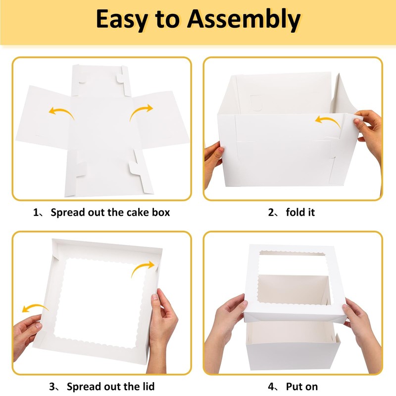 30 Pack Cake Boxes 12 Inch with Cake Boards 15 Boxes & 15 Boards, 12x12x8 Inc... gallery