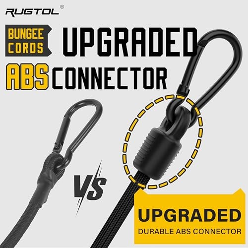 Upgraded Adjustable Bungee Cords with Hooks, 6 Pack 18" - 6 Pack - Black Black gallery