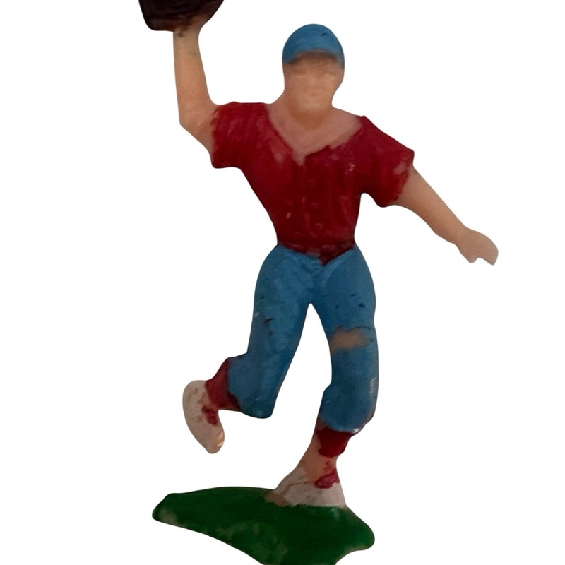 Vintage Baseball Players Cake Toppers 1950s Hong Kong Plastic Party Decor Lot 6 gallery