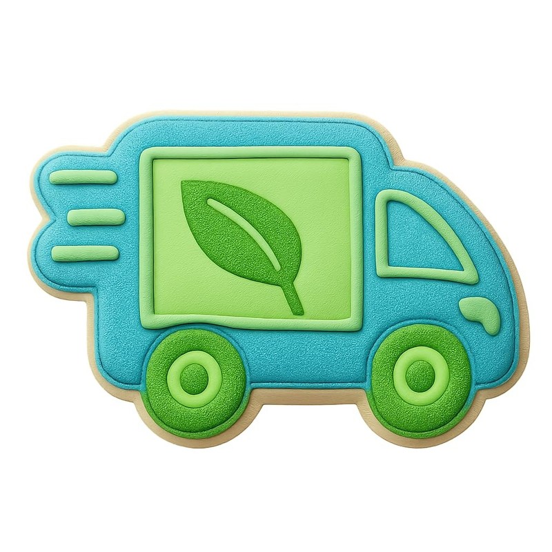 Eco Green Truck Cookie Cutter & Stamp 4x2.8" Green Baking Kitchen Tool gallery