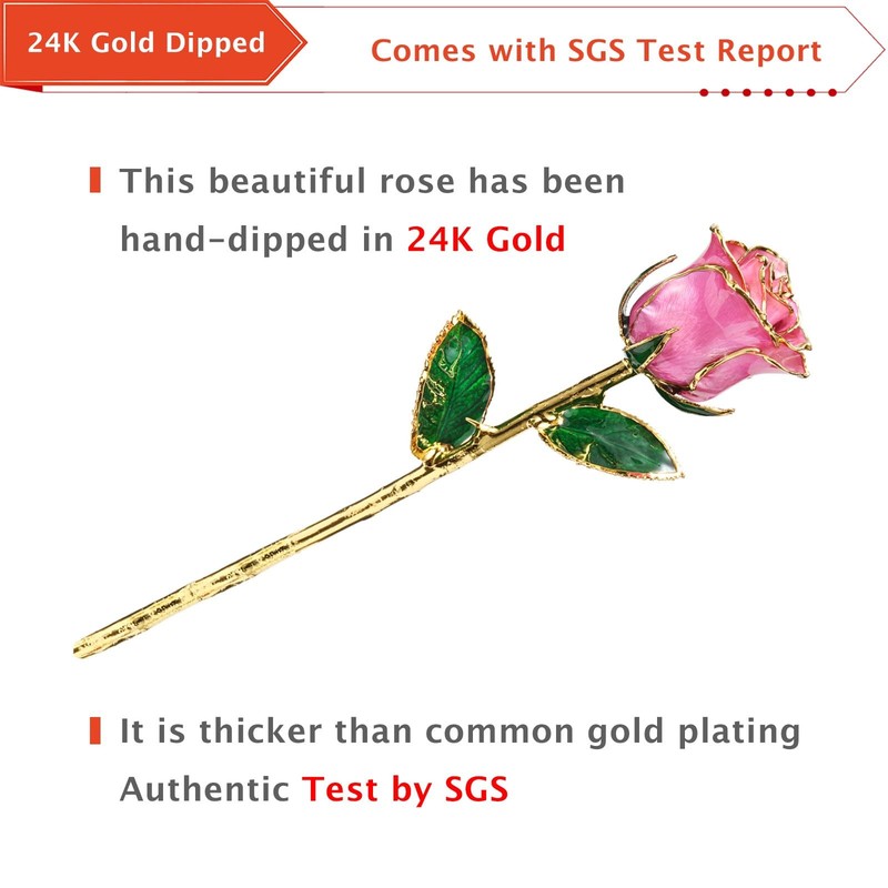 Aliverose Roses 24K Gold Rose Made From Real Rose - Unique Design Gold Plated gallery