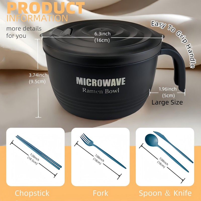 Large Ramen Bowl, Ramen Noodle Bowls Microwavable,Ramen Bowl Microwavable 45 Oz, gallery