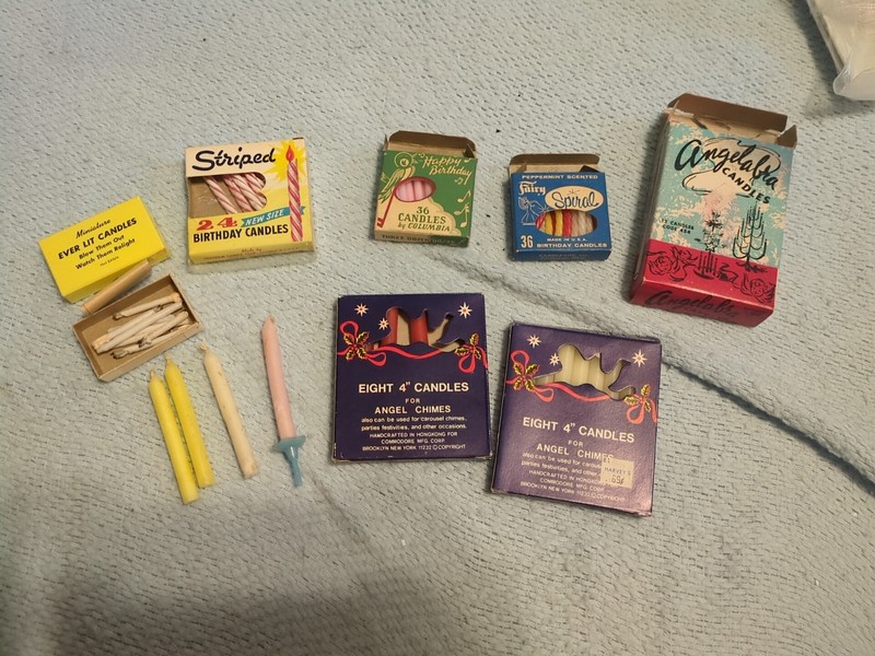 VTG Lot Birthday Candles Boxes Unlit. Assorted Brands