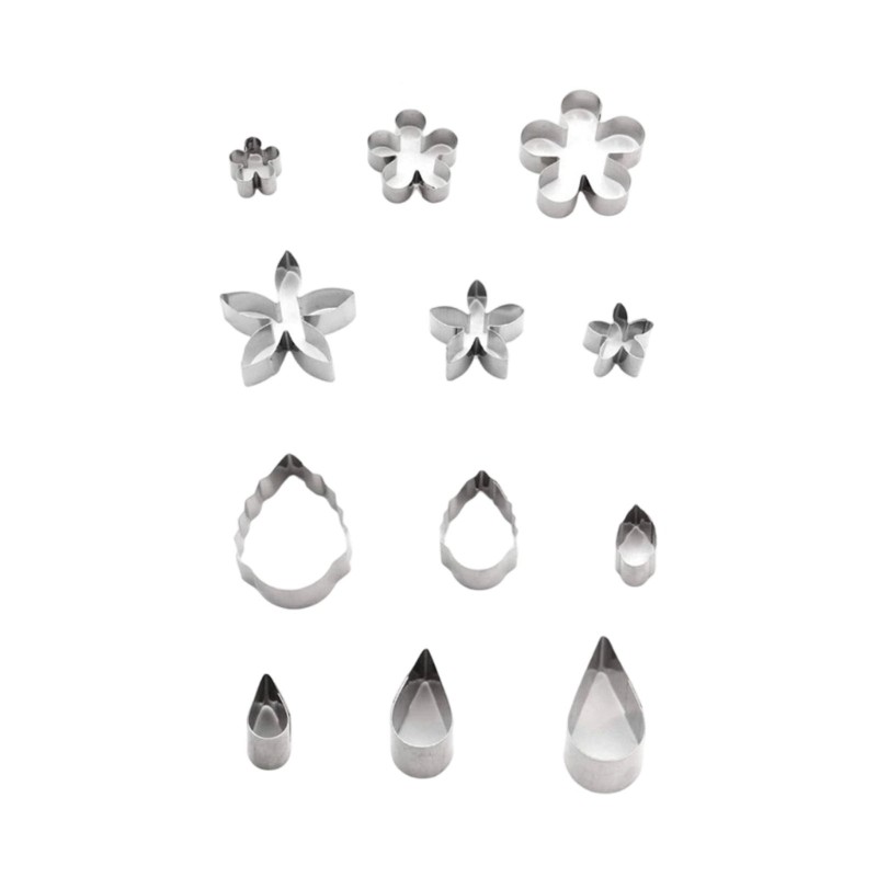 Stainless Steel Mini Cookie Cutters Set Of 12 Flower Shape Home Baking Supplies gallery