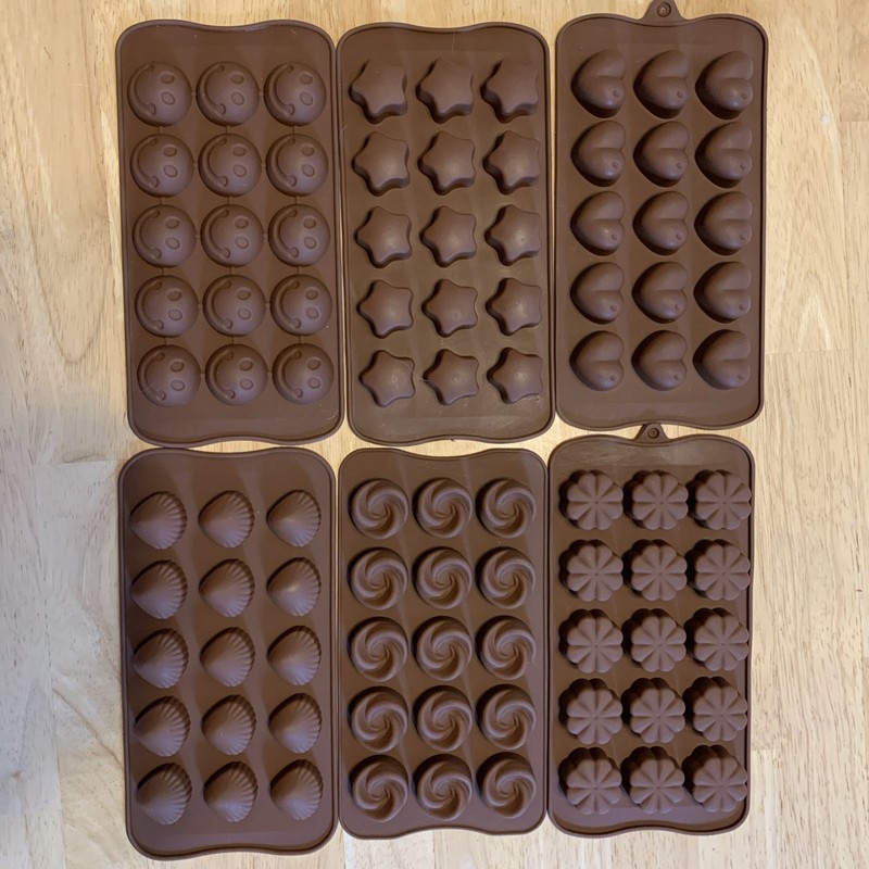 Silicone Chocolate Candy Molds – Perfect for Ice, Candy, Candle & Jello Set Of 6