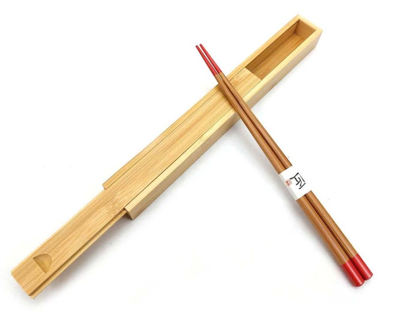 2-Pack Bamboo Portable Chopsticks with Case, Reusable Travel Chopsticks, Red ... gallery