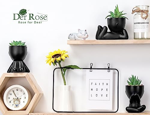 3pcs Fake Succulents Plants Artificial for Black Bathroom Bedroom Home Room gallery