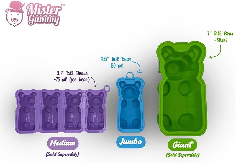 DIY Jumbo Gummy Bear Mold by | Make Your Own Medium Sized Gummy Bears, Chocolat gallery