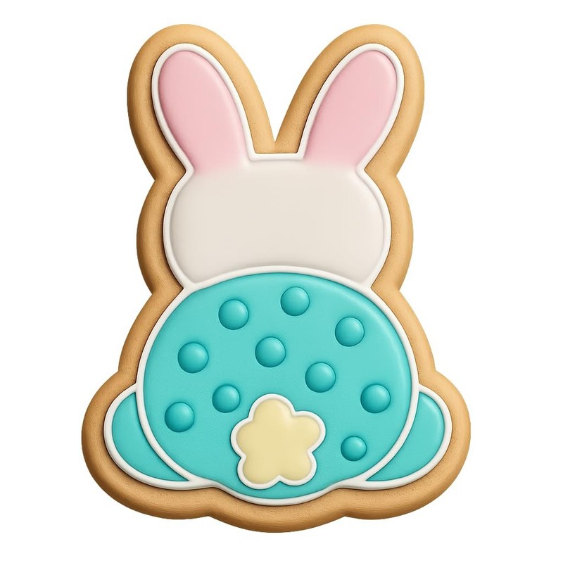 Polka Dot Chibi Bunny Butt Cookie Cutter & Stamp - 4x2.8 gallery